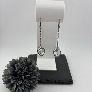 Caged Crystal Teardrop Earrings